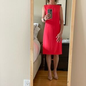 Red Prada dress. Altered to fit size2. Measurements provided in pictures.